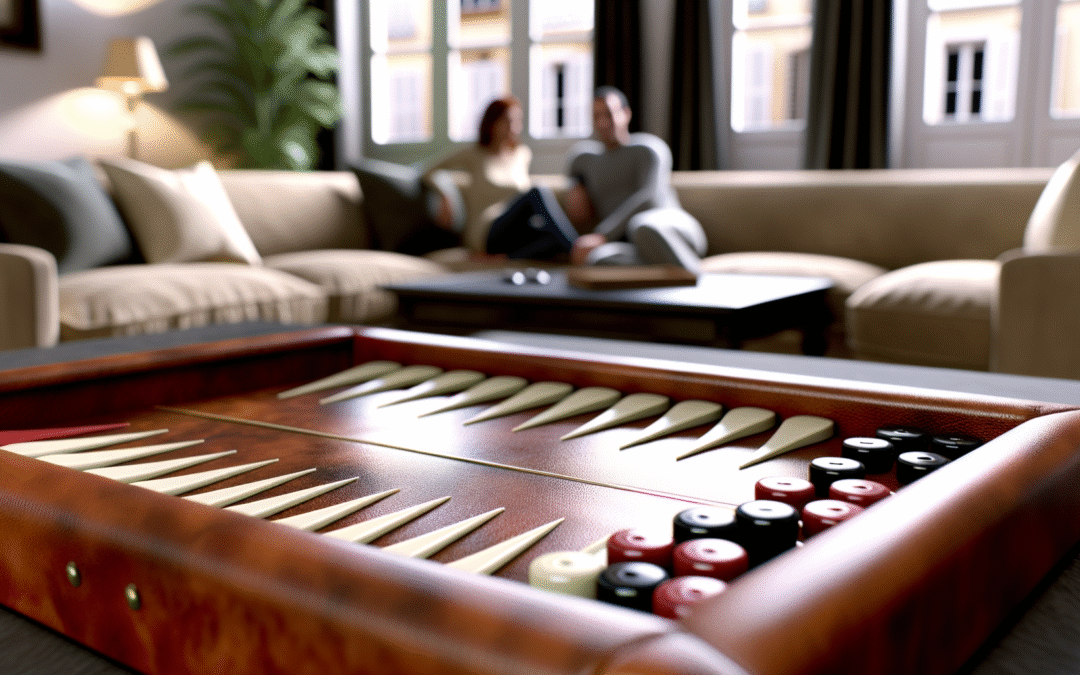 Plateau de Backgammon en Cuir