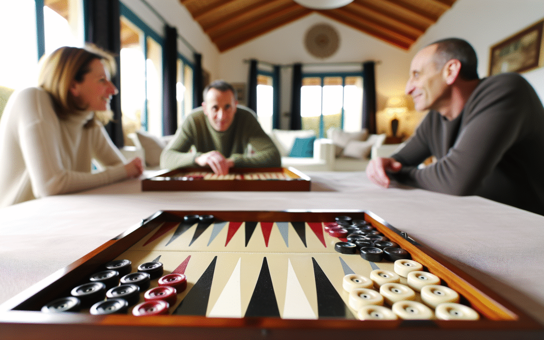Jeu de backgammon en famille