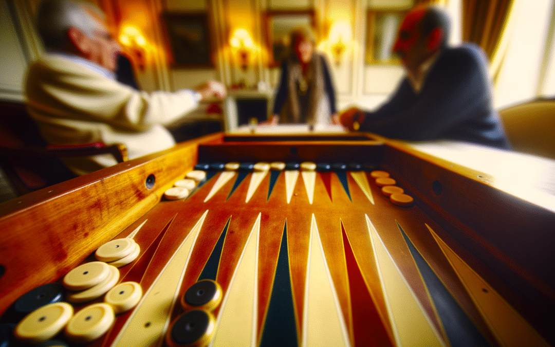 Plateau de backgammon patiné vintage